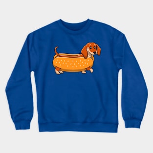 Happy Dachshund in Hotdog Costume Crewneck Sweatshirt